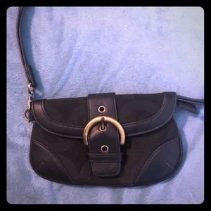Faux Coach black wristlet